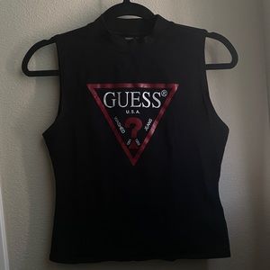 GUESS Black Sleeveless Tank Top